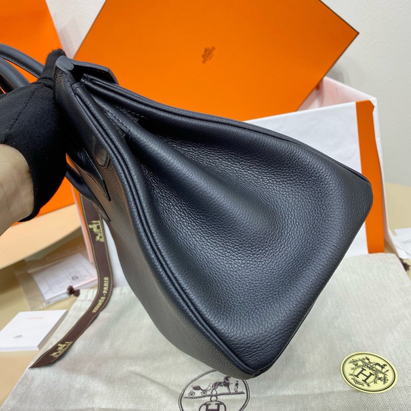 Hermes Birkin 30cm Bag Togo Leather Silver Hardware Black