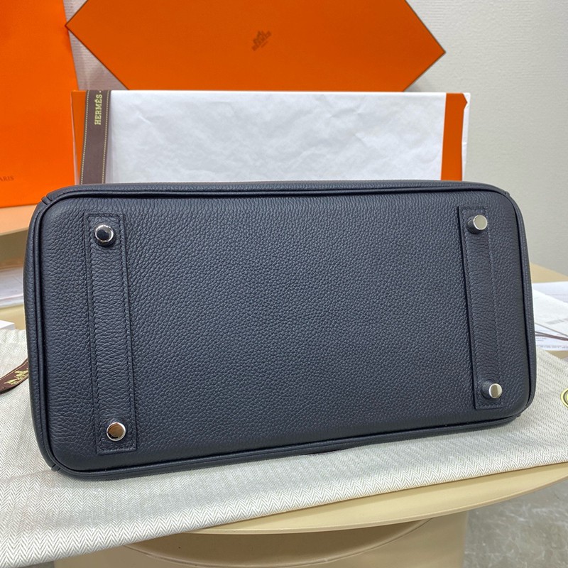 Hermes Birkin 30cm Bag Togo Leather Silver Hardware Black