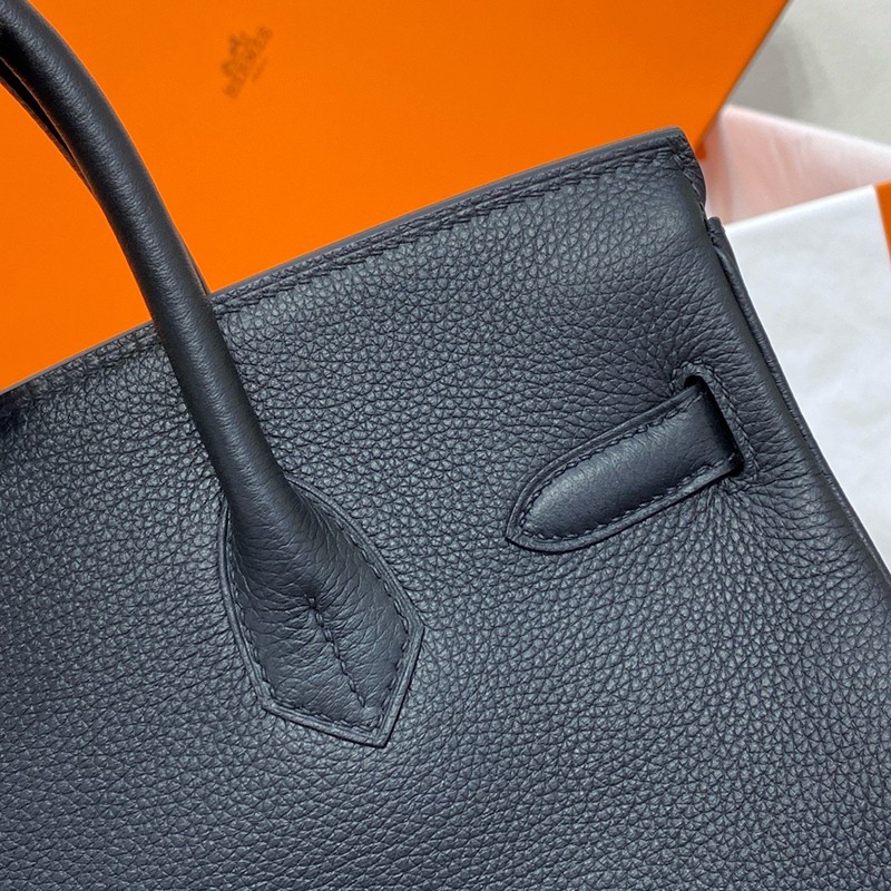 Hermes Birkin 30cm Bag Togo Leather Silver Hardware Black