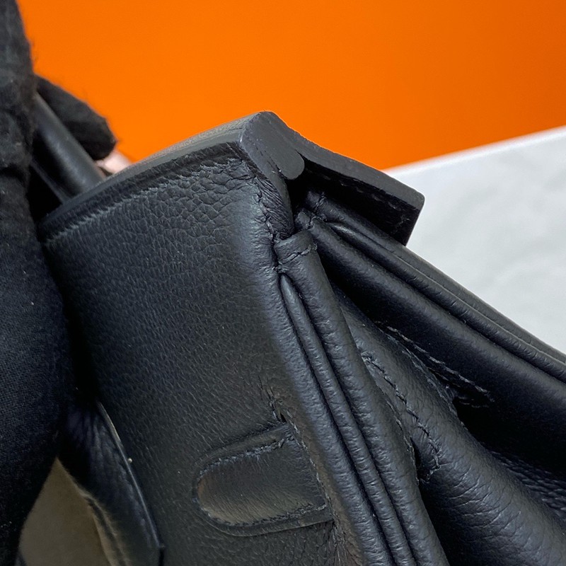 Hermes Birkin 30cm Bag Togo Leather Silver Hardware Black