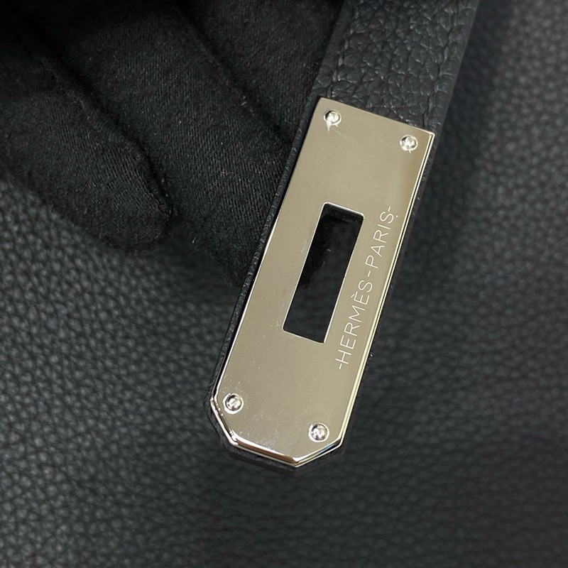 Hermes Birkin 30cm Bag Togo Leather Silver Hardware Black