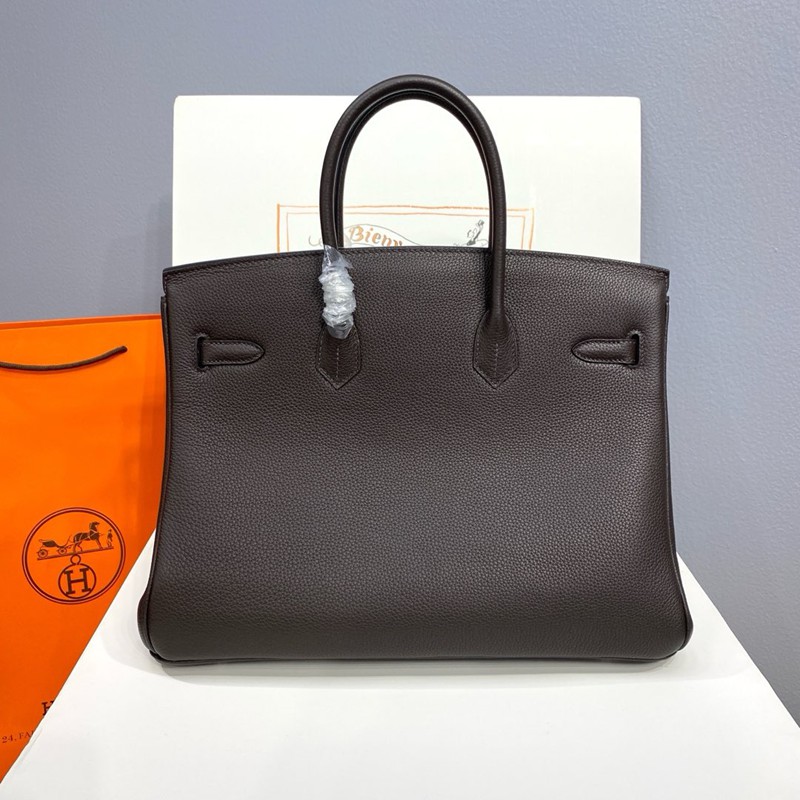 Hermes Birkin 30cm Bag Togo Leather Silver Black