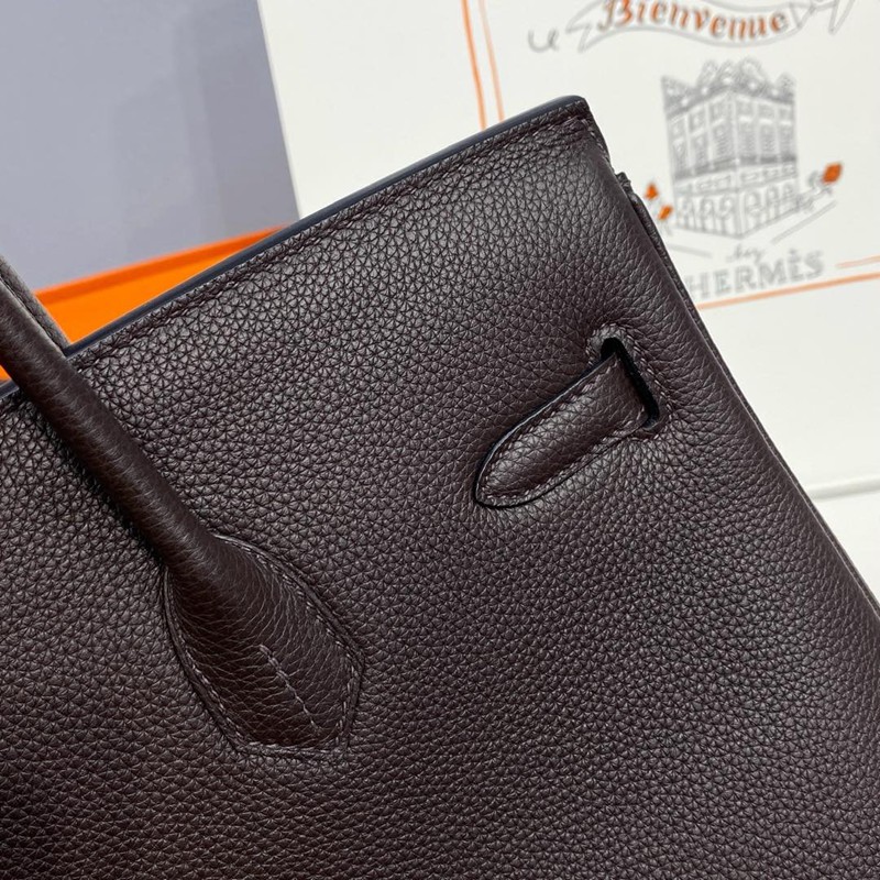 Hermes Birkin 30cm Bag Togo Leather Silver Black