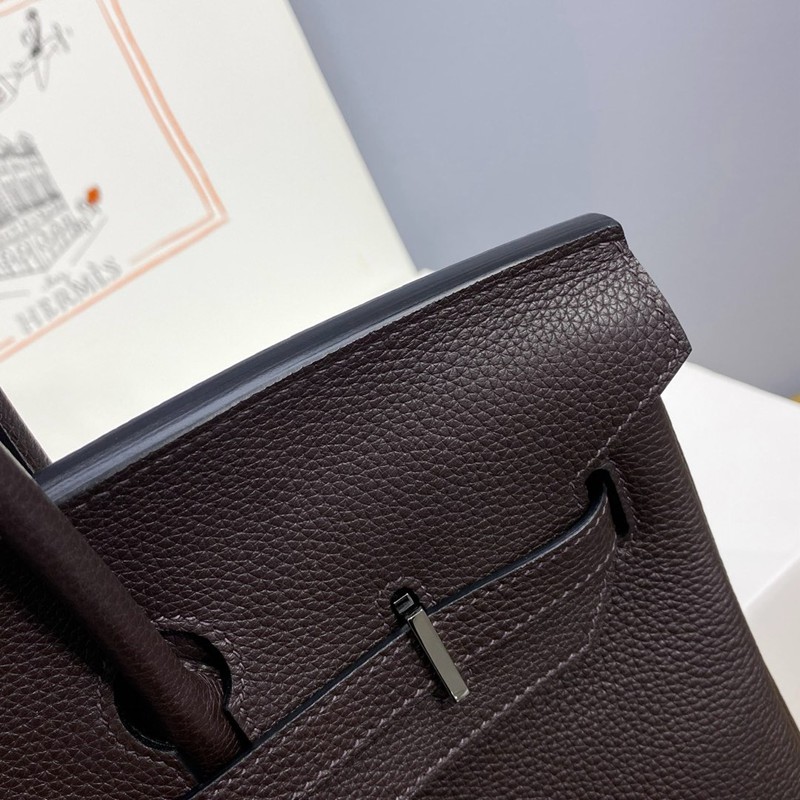 Hermes Birkin 30cm Bag Togo Leather Silver Black
