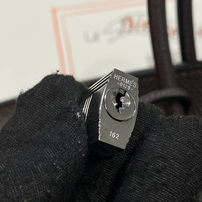 Hermes Birkin 30cm Bag Togo Leather Silver Black