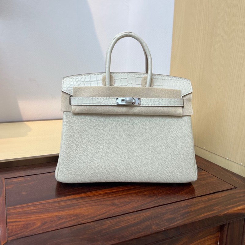 Hermes Birkin Touch Bag 25cm Togo and Niloticus Crocodile Leather