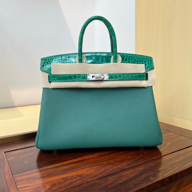 Hermes Birkin Touch Bag 25cm Togo and Niloticus Crocodile Leather