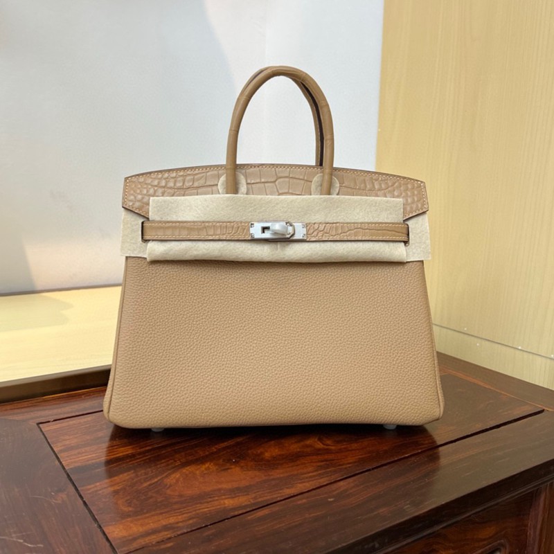 Hermes Birkin Touch Bag 25cm Togo and Niloticus Crocodile Leather