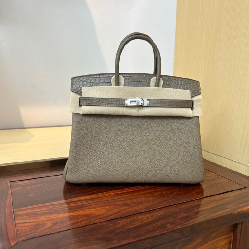 Hermes Birkin Touch Bag 25cm Togo and Niloticus Crocodile Leather