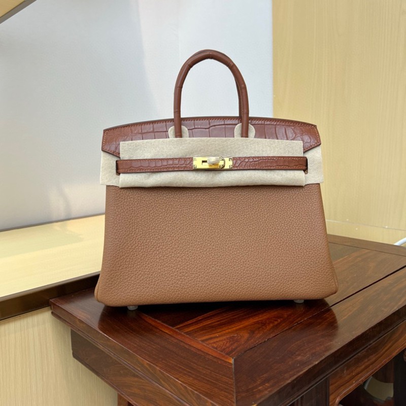 Hermes Birkin Touch Bag 25cm Togo and Niloticus Crocodile Leather