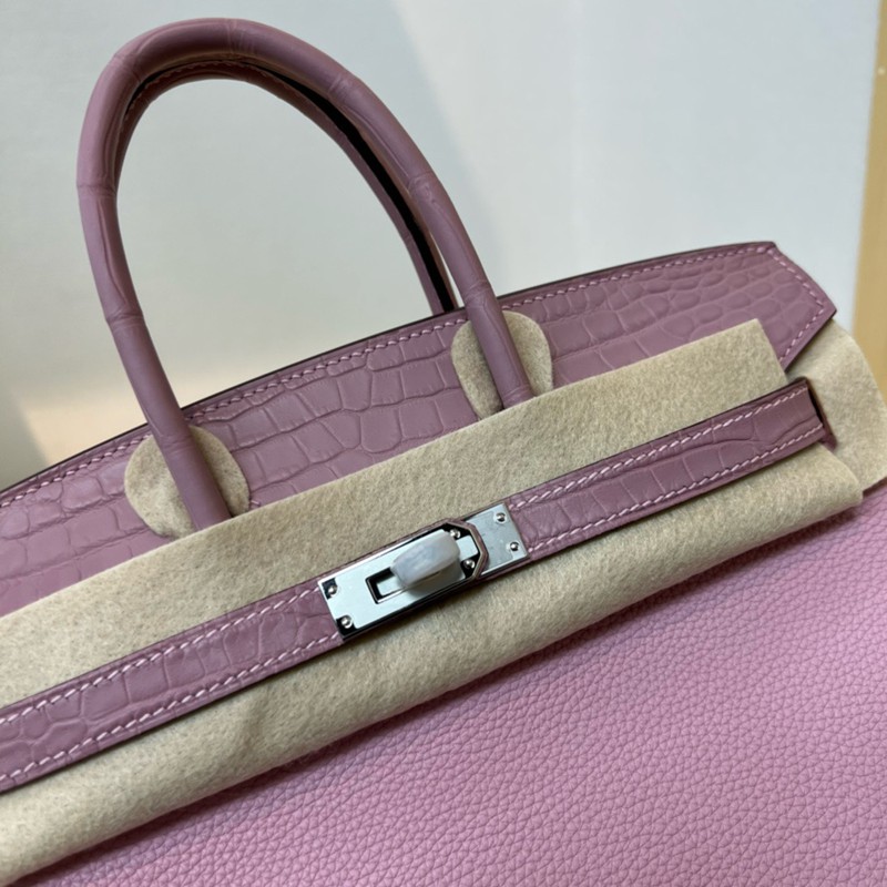 Hermes Birkin Touch Bag 25cm Togo and Niloticus Crocodile Leather