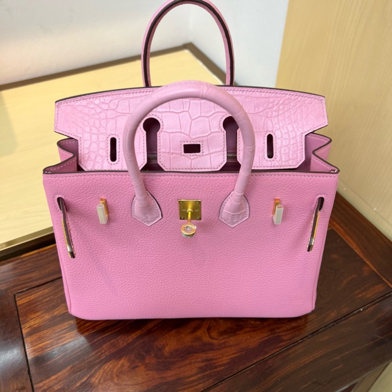 Hermes Birkin Touch Bag 25cm Togo and Niloticus Crocodile Leather