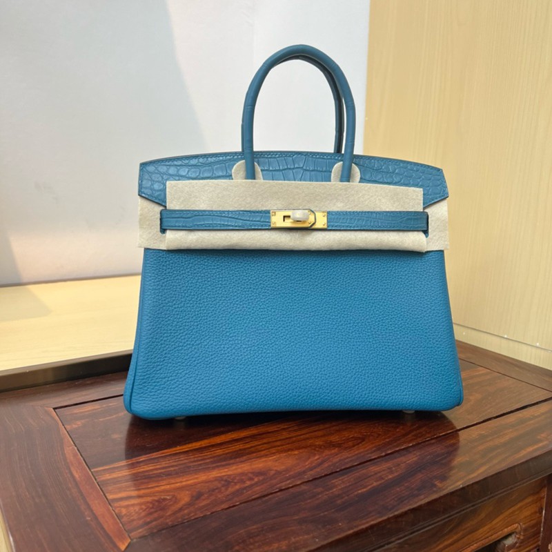 Hermes Birkin Touch Bag 25cm Togo and Niloticus Crocodile Leather 05