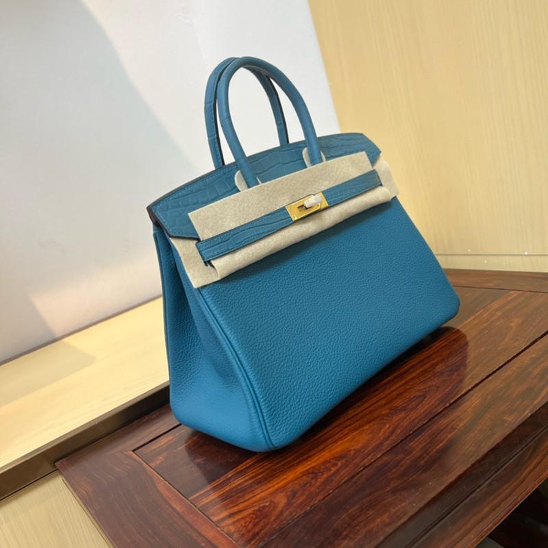 Hermes Birkin Touch Bag 25cm Togo and Niloticus Crocodile Leather