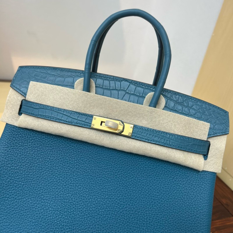 Hermes Birkin Touch Bag 25cm Togo and Niloticus Crocodile Leather