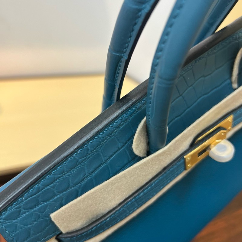 Hermes Birkin Touch Bag 25cm Togo and Niloticus Crocodile Leather