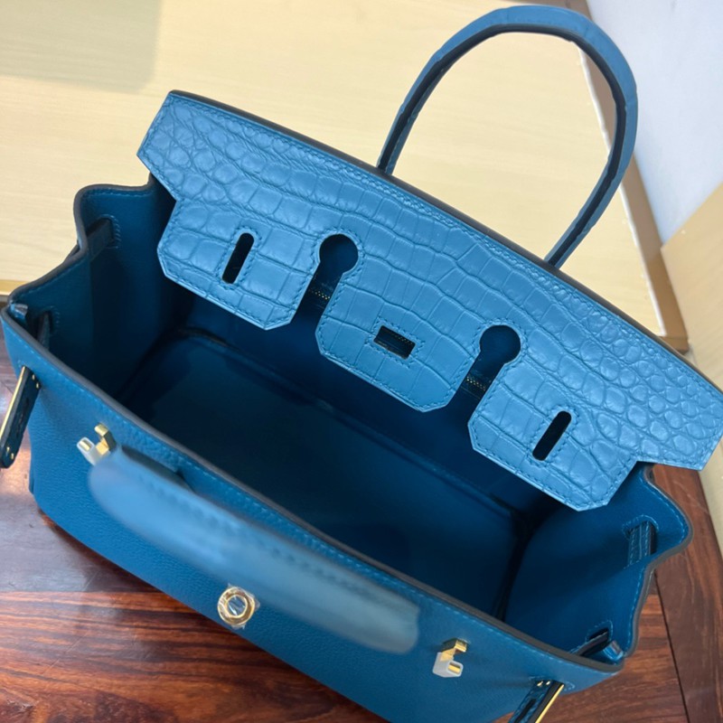 Hermes Birkin Touch Bag 25cm Togo and Niloticus Crocodile Leather