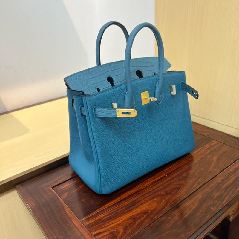 Hermes Birkin Touch Bag 25cm Togo and Niloticus Crocodile Leather