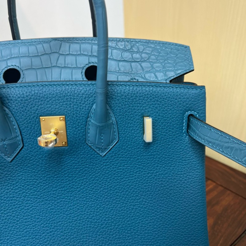 Hermes Birkin Touch Bag 25cm Togo and Niloticus Crocodile Leather