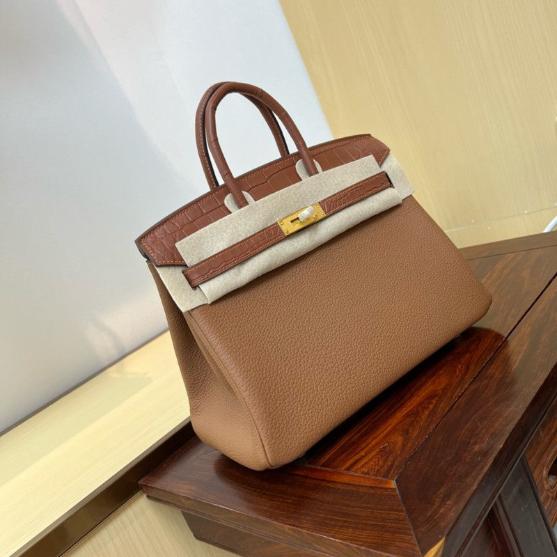 Hermes Birkin Touch Bag 25cm Togo and Niloticus Crocodile Leather