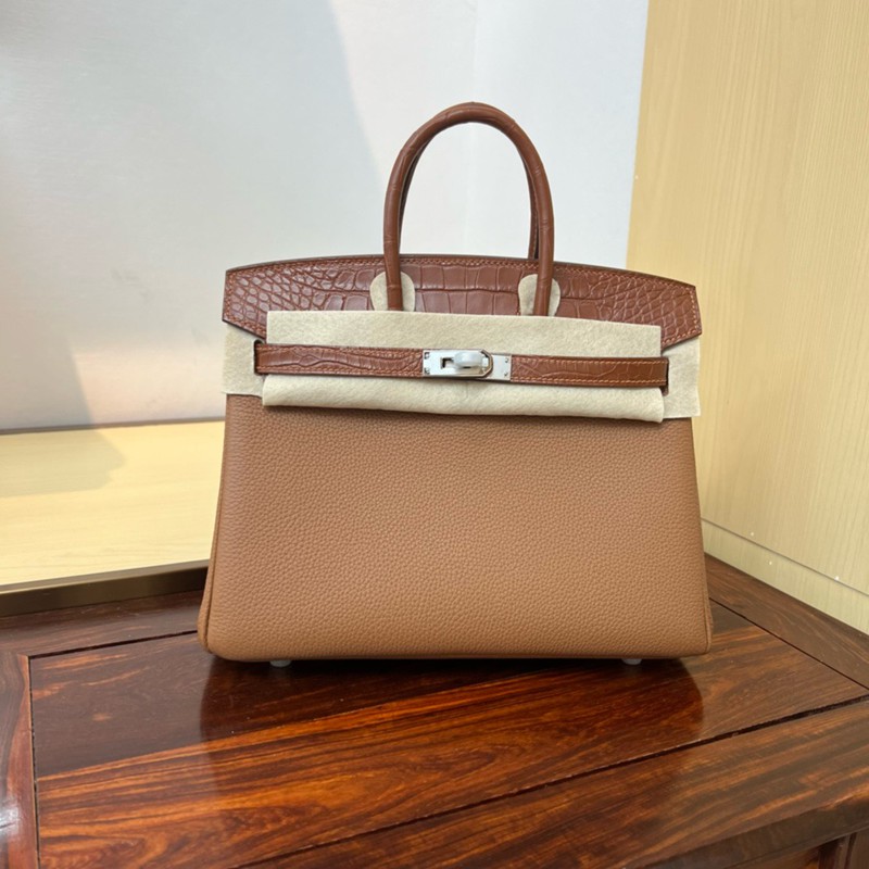 Hermes Birkin Touch Bag 25cm Togo and Niloticus Crocodile Leather 07