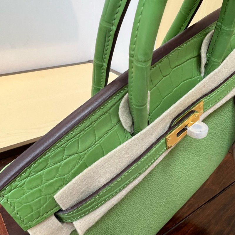 Hermes Birkin Touch Bag 25cm Togo and Niloticus Crocodile Leather