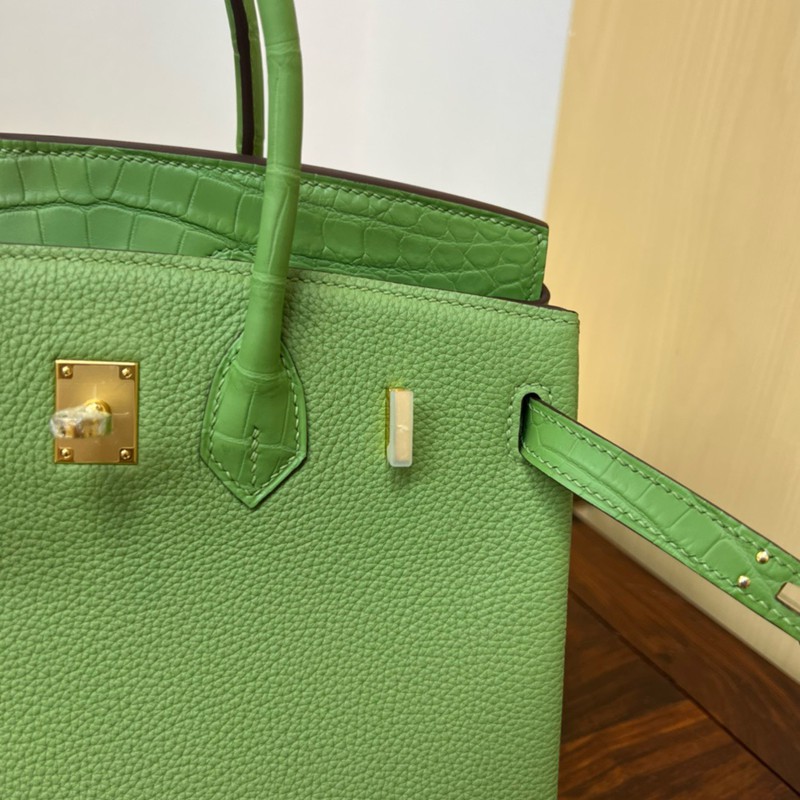 Hermes Birkin Touch Bag 25cm Togo and Niloticus Crocodile Leather