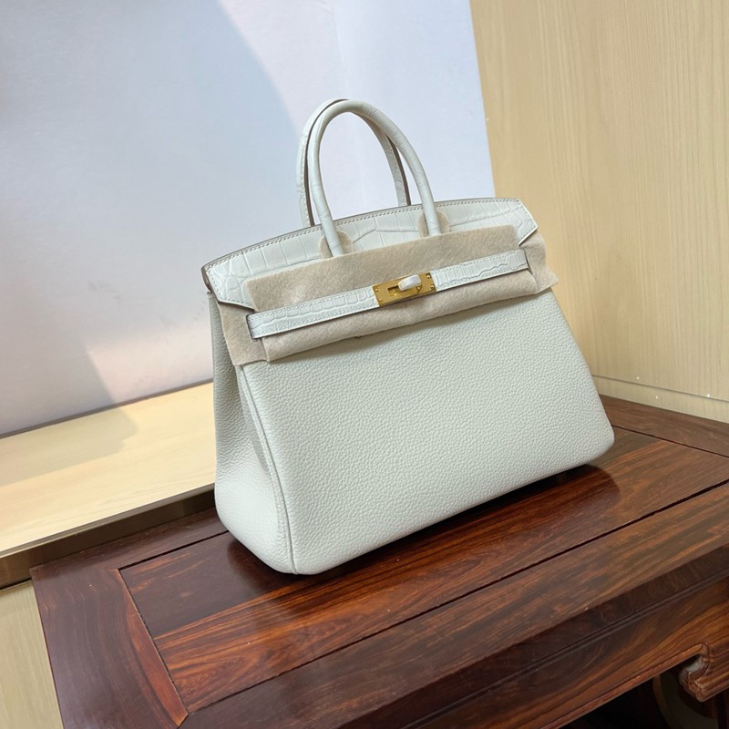 Hermes Birkin Touch Bag 25cm Togo and Niloticus Crocodile Leather