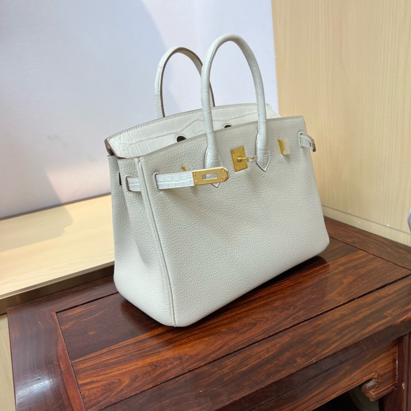 Hermes Birkin Touch Bag 25cm Togo and Niloticus Crocodile Leather
