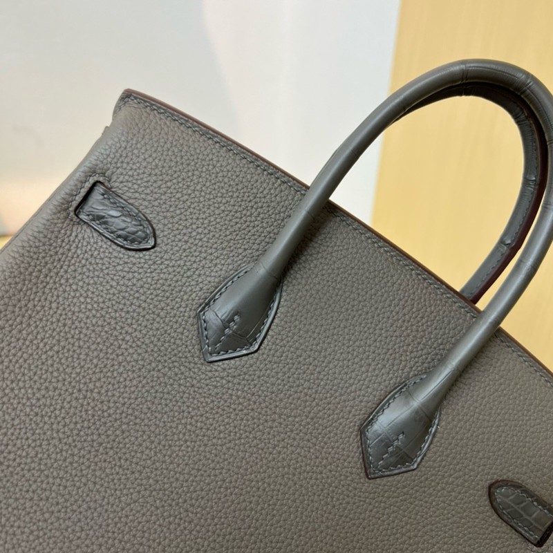 Hermes Birkin Touch Bag 25cm Togo and Niloticus Crocodile Leather