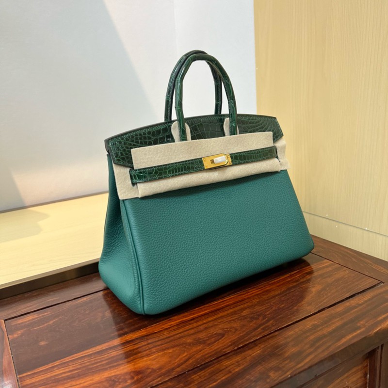 Hermes Birkin Touch Bag 25cm Togo and Niloticus Crocodile Leather