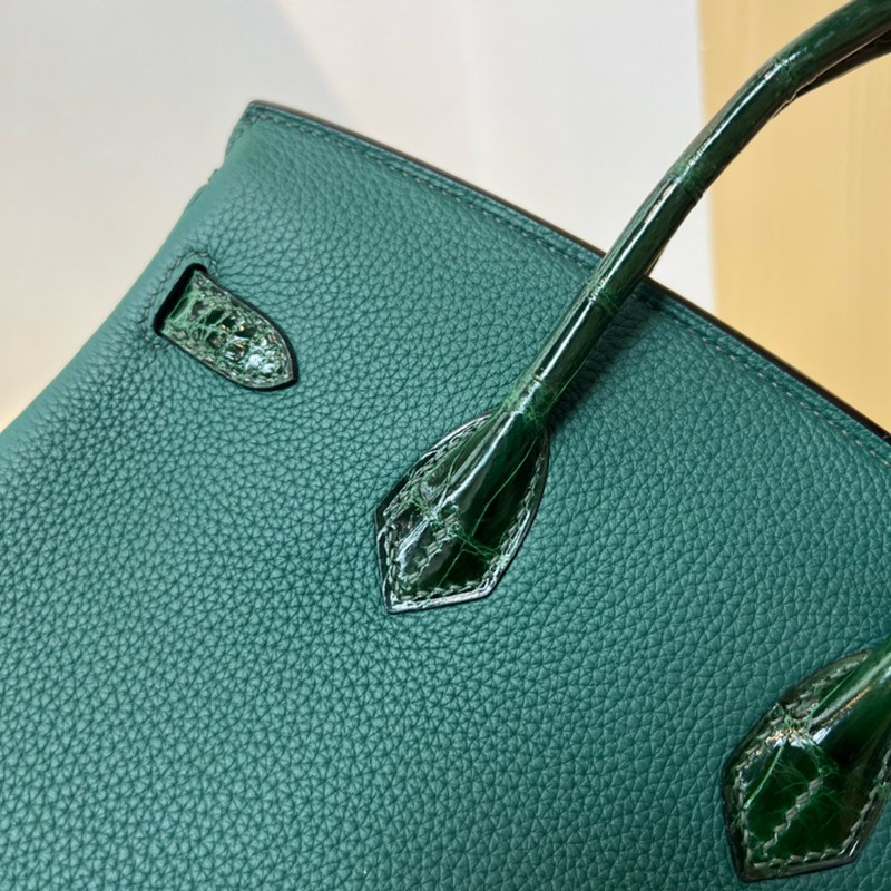 Hermes Birkin Touch Bag 25cm Togo and Niloticus Crocodile Leather