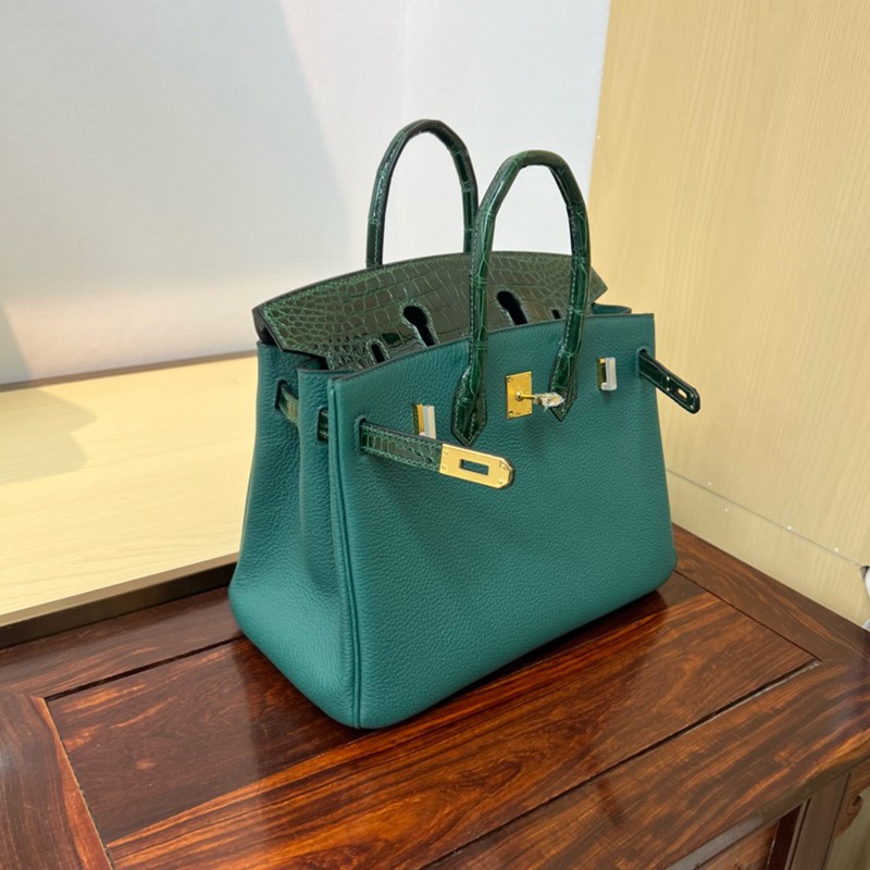 Hermes Birkin Touch Bag 25cm Togo and Niloticus Crocodile Leather