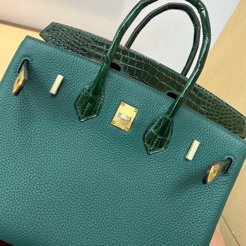 Hermes Birkin Touch Bag 25cm Togo and Niloticus Crocodile Leather