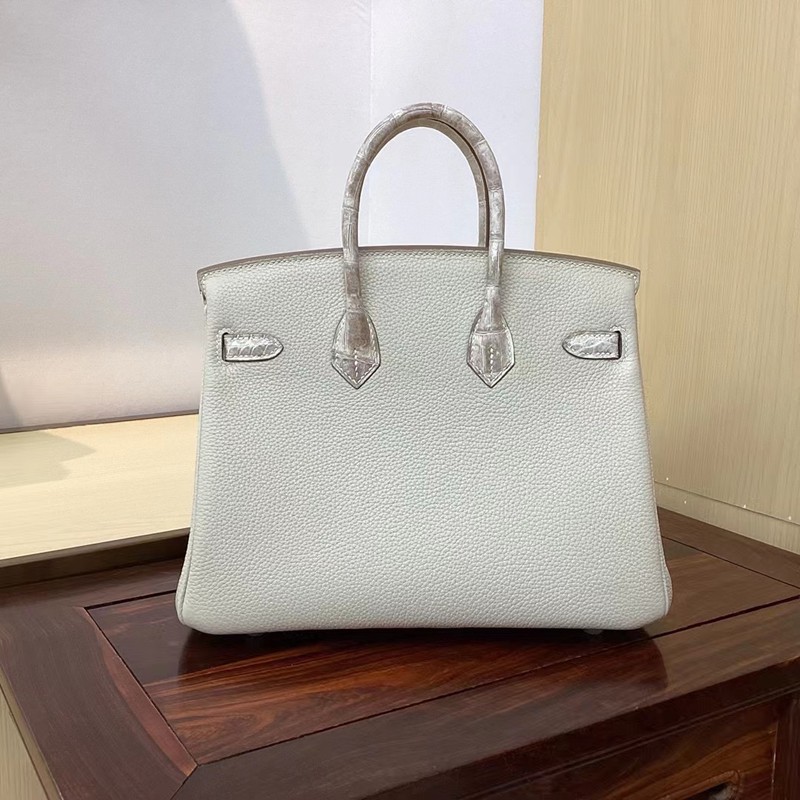 Hermes Birkin Touch Bag 25cm Togo and Niloticus Crocodile Leather