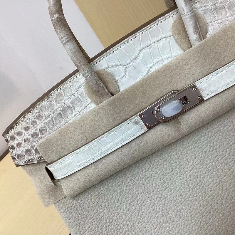 Hermes Birkin Touch Bag 25cm Togo and Niloticus Crocodile Leather