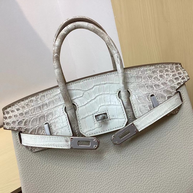 Hermes Birkin Touch Bag 25cm Togo and Niloticus Crocodile Leather