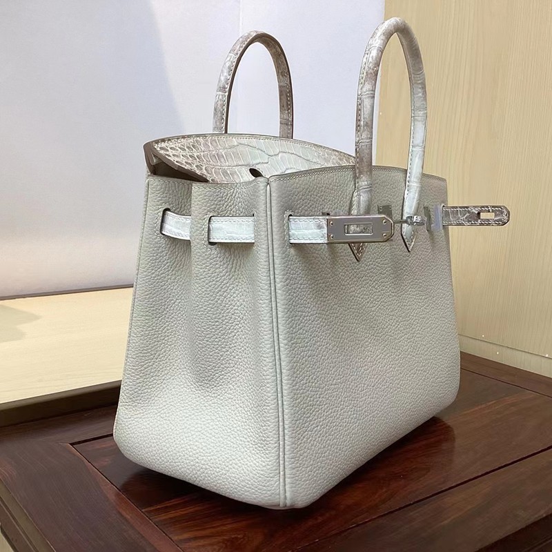 Hermes Birkin Touch Bag 25cm Togo and Niloticus Crocodile Leather