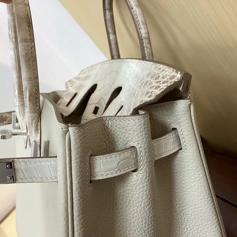 Hermes Birkin Touch Bag 25cm Togo and Niloticus Crocodile Leather