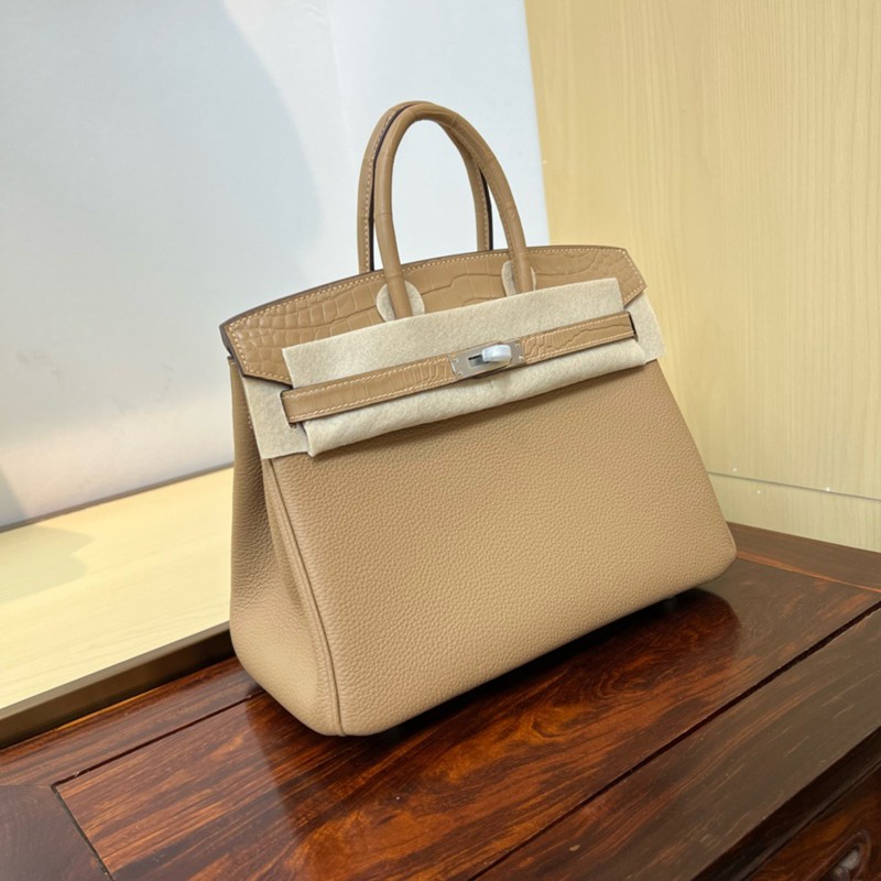 Hermes Birkin Touch Bag 25cm Togo and Niloticus Crocodile Leather