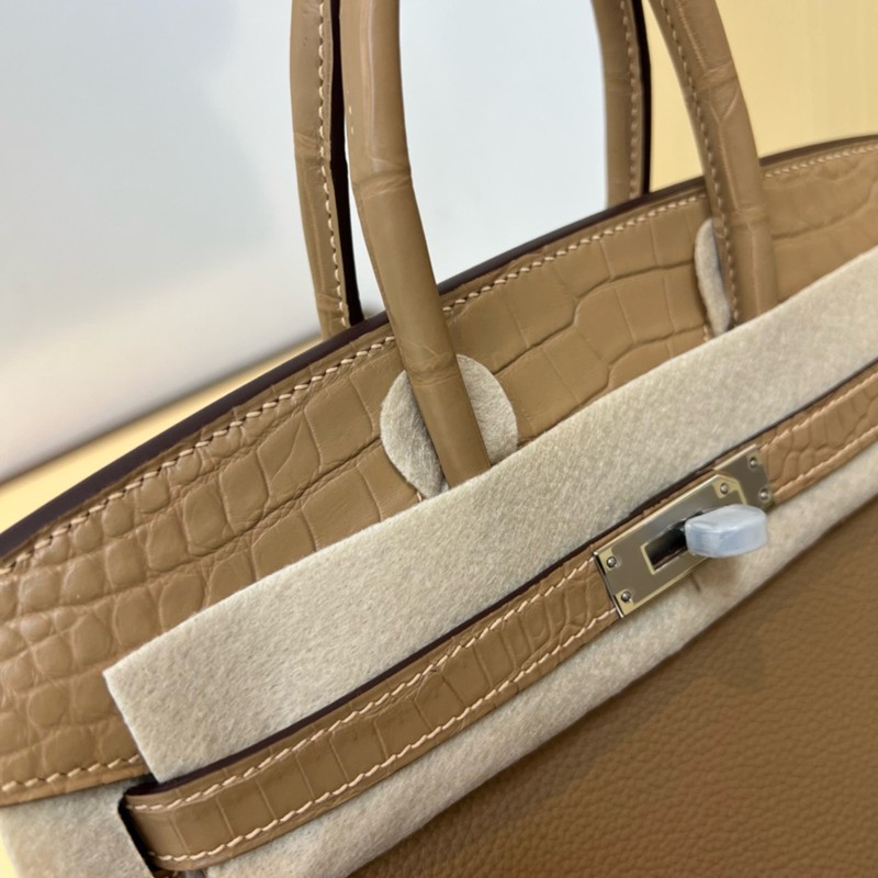 Hermes Birkin Touch Bag 25cm Togo and Niloticus Crocodile Leather
