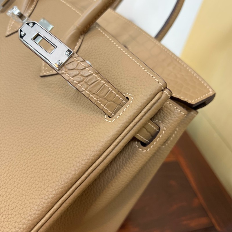Hermes Birkin Touch Bag 25cm Togo and Niloticus Crocodile Leather