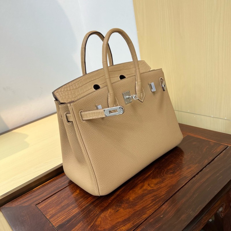 Hermes Birkin Touch Bag 25cm Togo and Niloticus Crocodile Leather