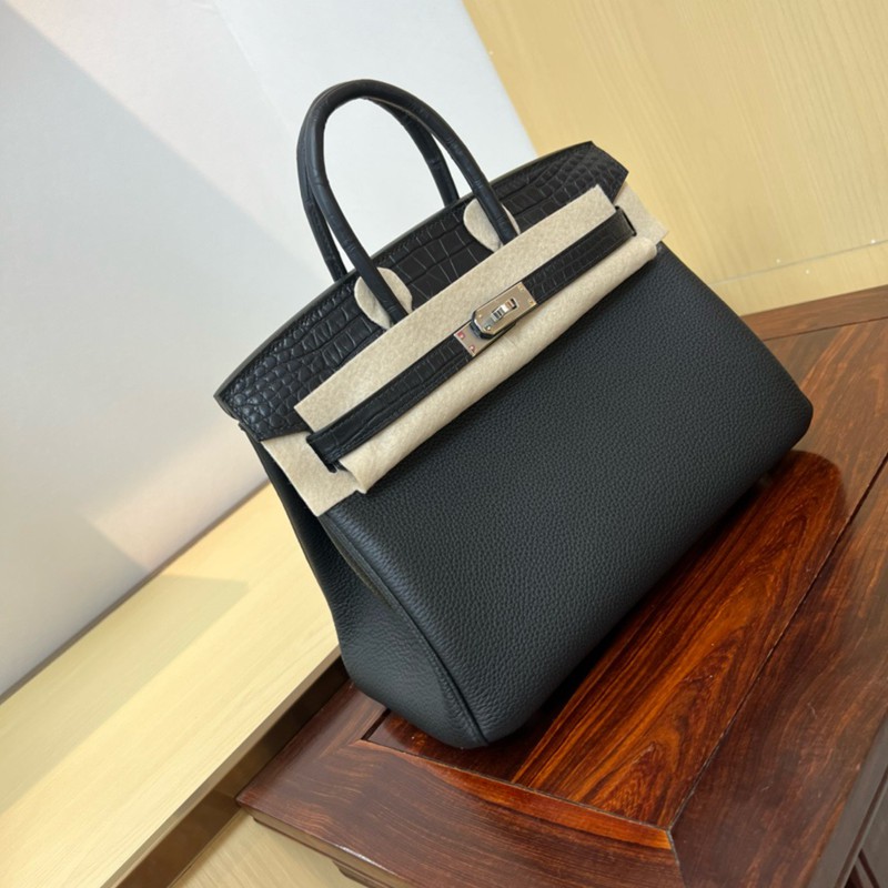 Hermes Birkin Touch Bag 25cm Togo and Niloticus Crocodile Leather