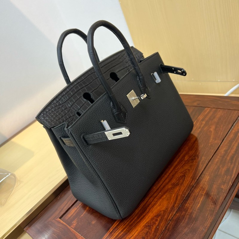 Hermes Birkin Touch Bag 25cm Togo and Niloticus Crocodile Leather
