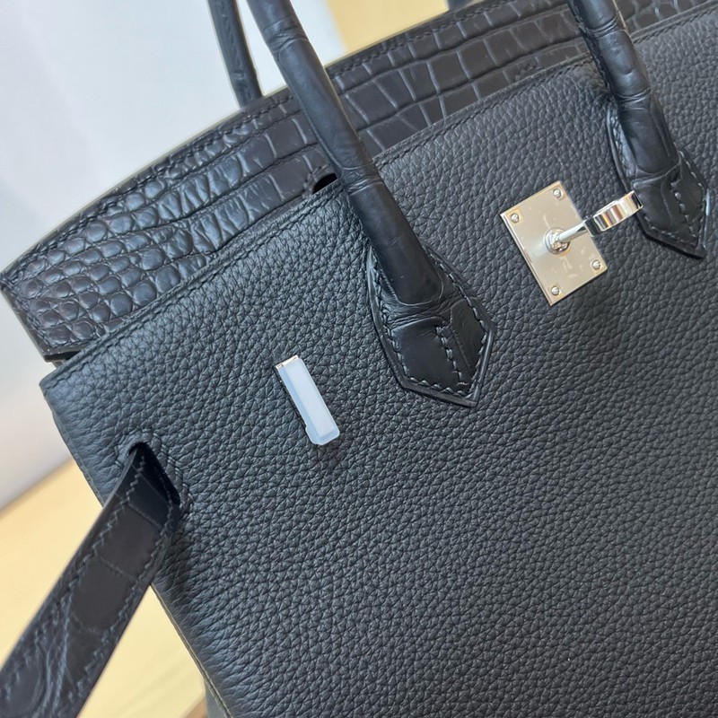 Hermes Birkin Touch Bag 25cm Togo and Niloticus Crocodile Leather