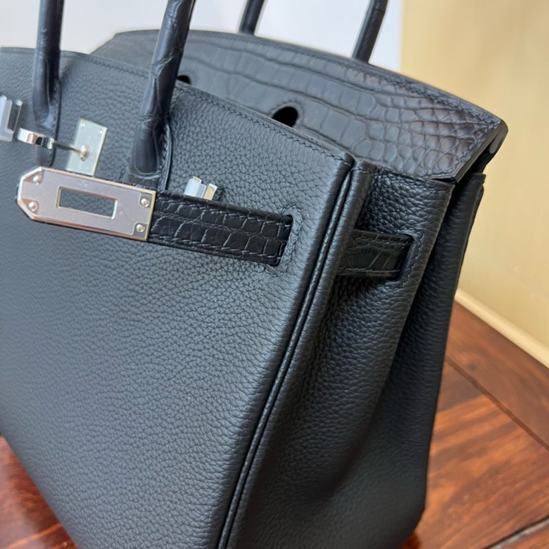 Hermes Birkin Touch Bag 25cm Togo and Niloticus Crocodile Leather
