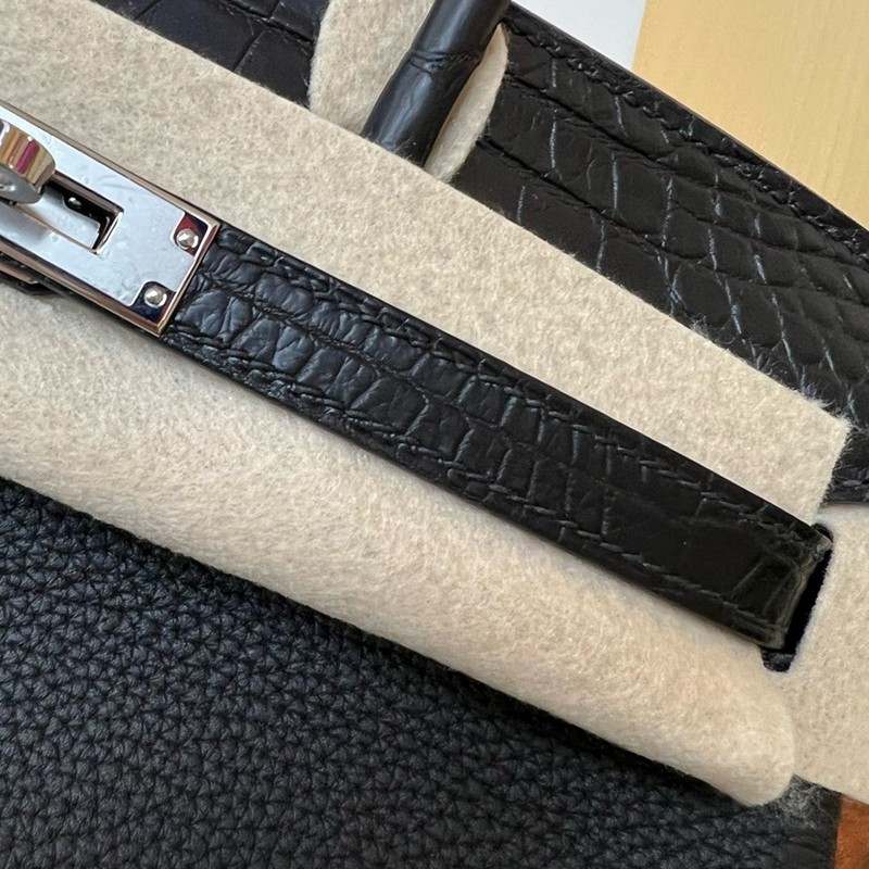 Hermes Birkin Touch Bag 25cm Togo and Niloticus Crocodile Leather