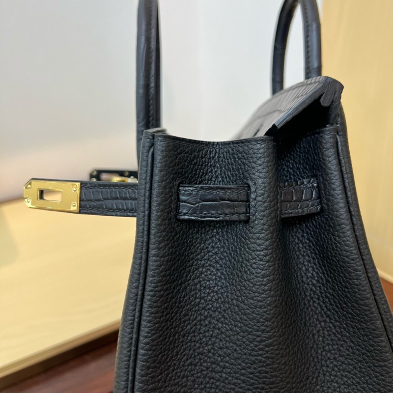 Hermes Birkin Touch Bag 25cm Togo and Niloticus Crocodile Leather