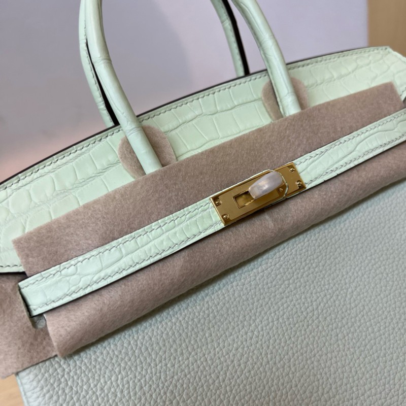 Hermes Birkin Touch Bag 25cm Togo and Niloticus Crocodile Leather